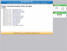 Tablet Screenshot of greasemonkey-user-scripts.arantius.com